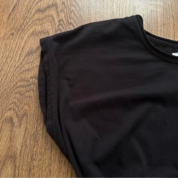 ba&sh black wrap tie around waist top short sleeve size 4 100% cotton blouse - Picture 5 of 11